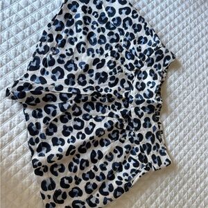 MNG Kids White & Blue Animal print Shorts with pockets